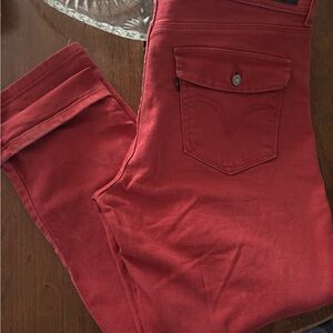 Levi's Women's Straight Leg Jeans in Vibrant Red